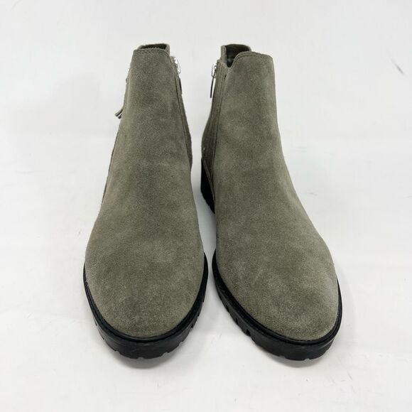 Marc Fisher Vortex Ankle Suede Boots Women's 8 Gray Almond Toe Side Zip - Picture 4 of 10
